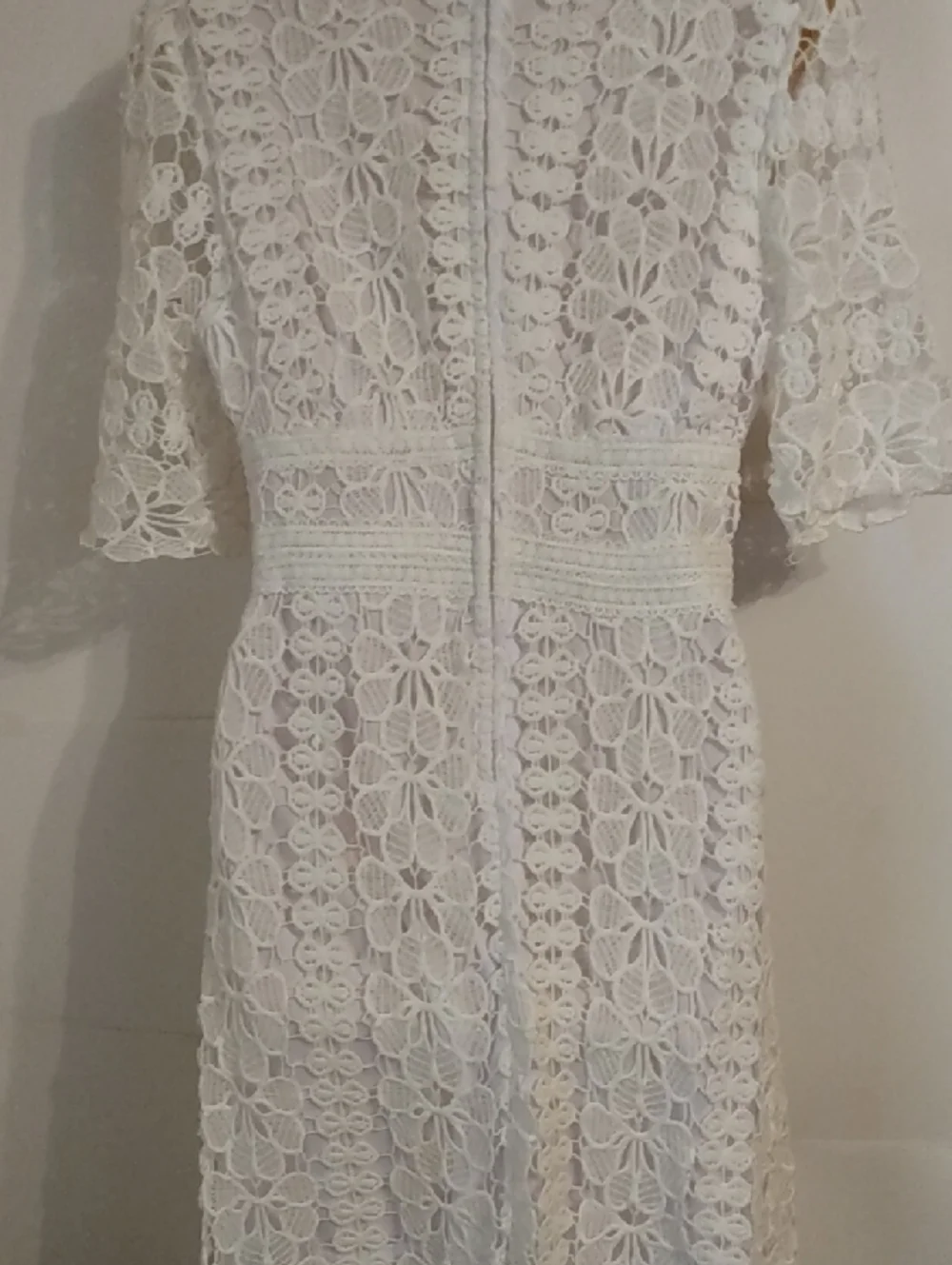 White Lace crochet Boho Bohemian Whimsygoth  Fairy Maxi Dress - Picture 7 of 11